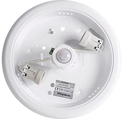 Stropné svietidlo E27 1x40W biele so senzorom