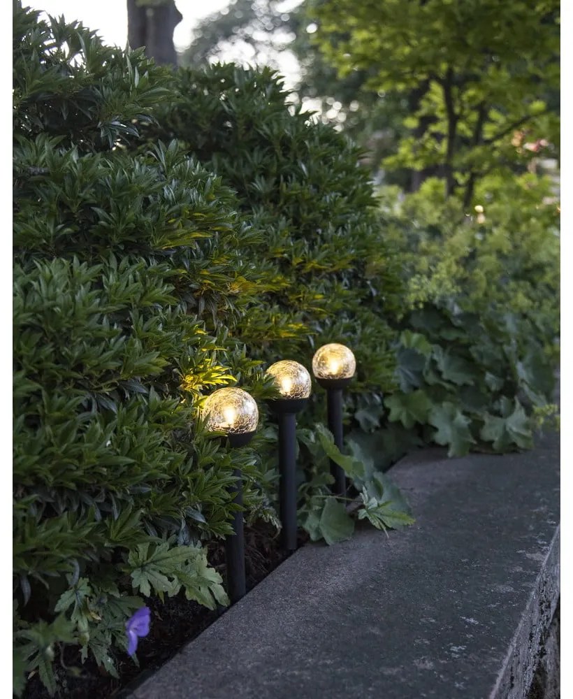 Súprava 3 vonkajších solárnych LED svietidiel Star Trading Roma, výška 23 cm