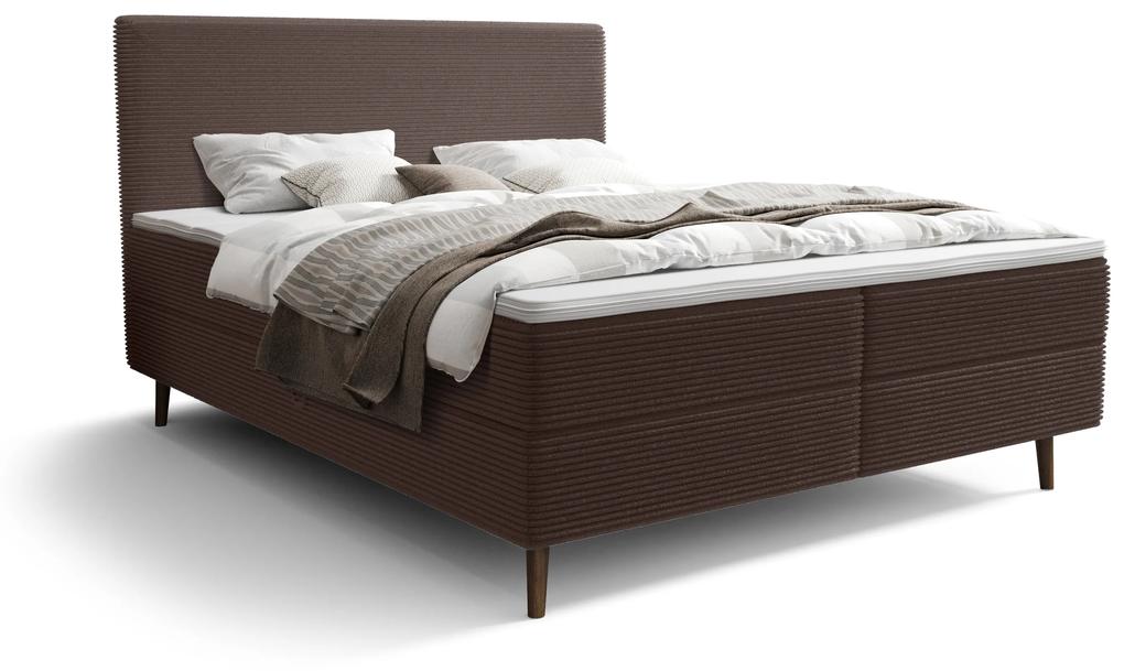 Manželská posteľ 160 cm Napoli Comfort (hnedá) (s roštom, s úl. priestorom). Vlastná spoľahlivá doprava až k Vám domov. 1082532