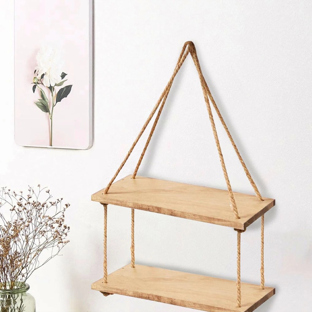 Tutumi Tutumi, nástenná polička 50x15 cm 322121, borovicové drevo, HOM-06808