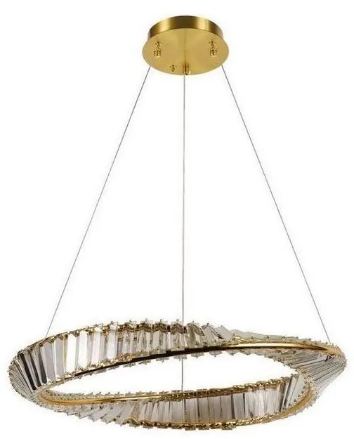 LED Stmievateľný krištáľový luster na lanku LED/40W/230V + diaľkové ovládanie