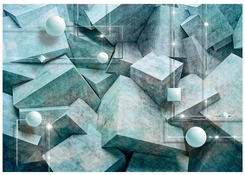 Artgeist Fototapeta - Concrete Cubes (Green) Veľkosť: 100x70, Verzia: Standard