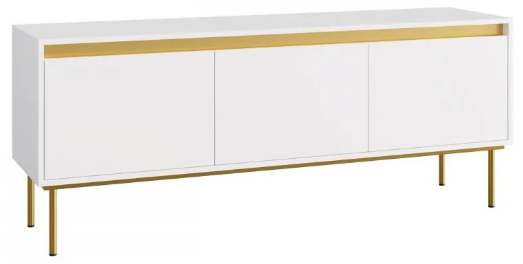 TV stolík/skrinka Gllane 3D, Farby: čierna / čierna + zlatá