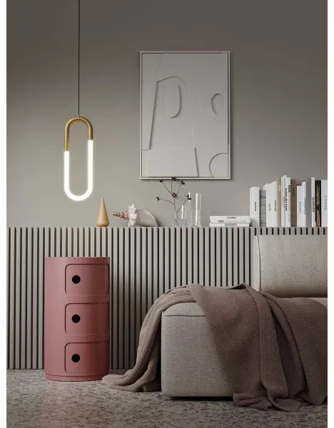 Redo 01-3183 - LED Luster na lanku LATIUM LED/9W/230V mosadz