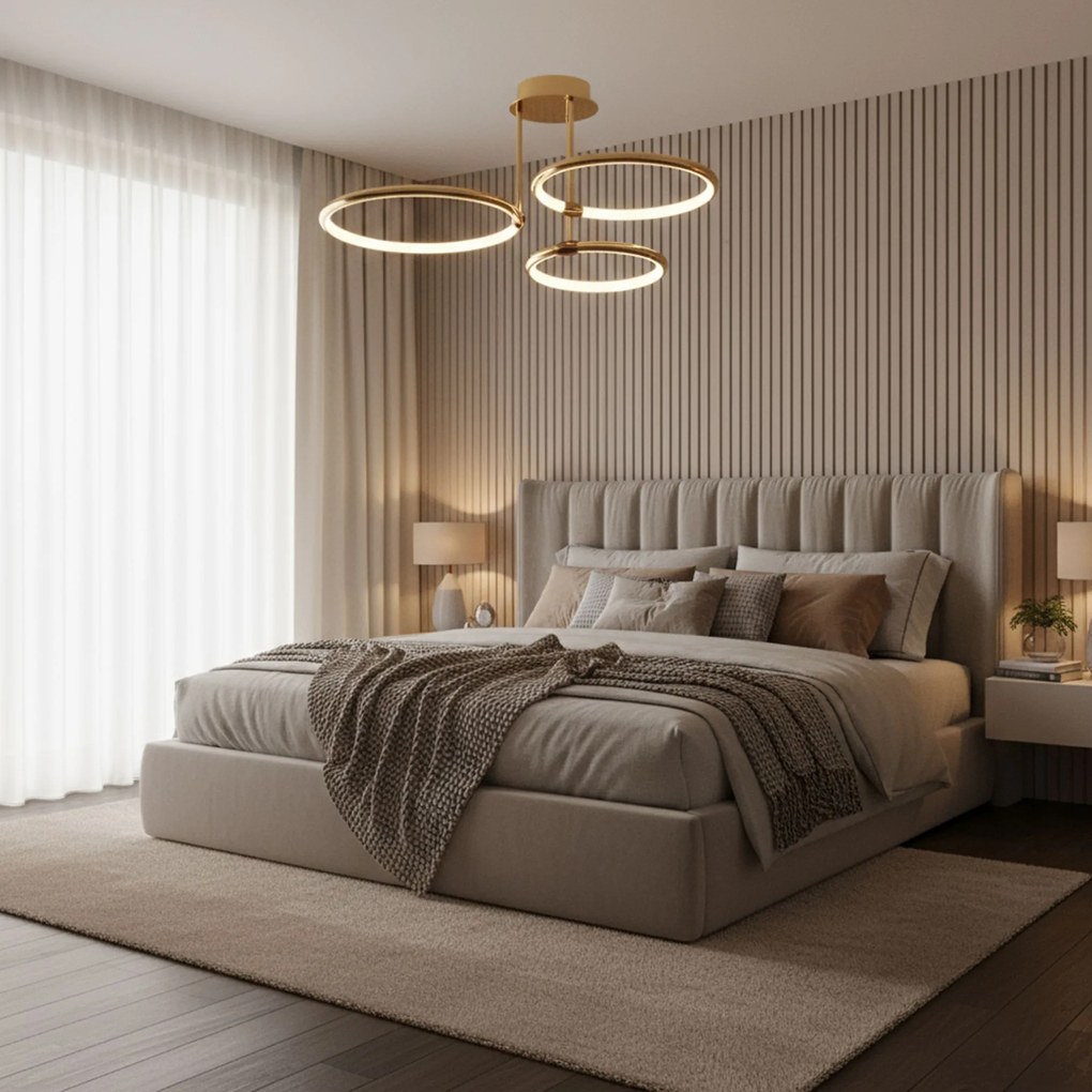 Toolight Toolight, LED stropné svietidlo 46W, 4000K, G122-3C, zlatá lesklá, OSW-02614