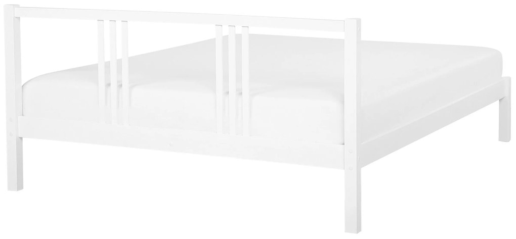 Drevená posteľ 140 x 200 cm biela VANNES Beliani