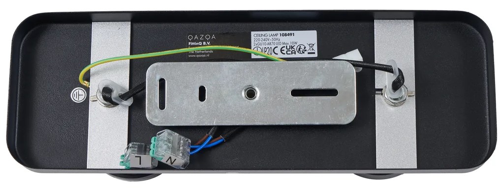 Dizajnový stropný reflektor čierny GU10 70mm 2-svetelný nastaviteľný - Vo