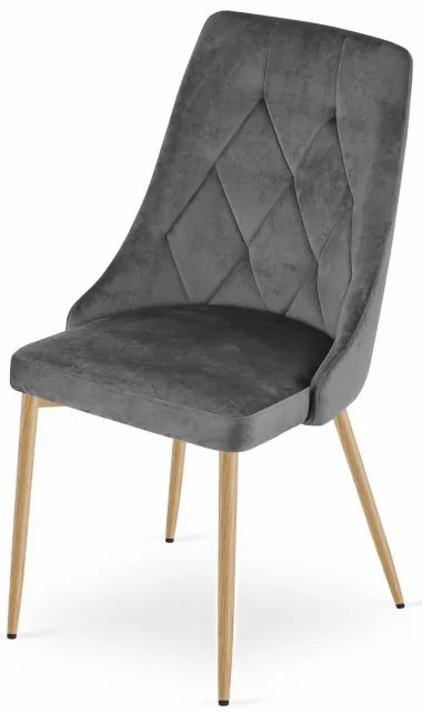 Jedálenská stolička IMOLA zamatová tmavosivá / drevené nohy