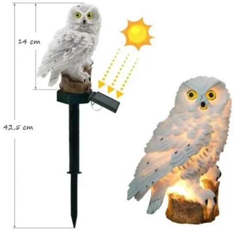 GGV LED solárna záhradná lampa - sovička, 14 cm