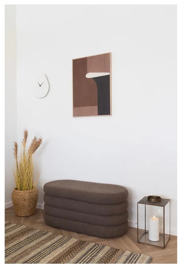 Hnedá lavica z textílie buklé Dartford – House Nordic