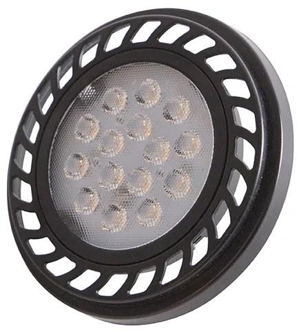 GU10 Stmievateľná LED AR111 Čierna 8W 600lm 2700K