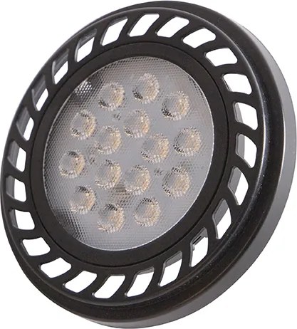 Sada 5 stmievateľných LED AR111 čiernych 8W 600lm 2700K s päticou GU10