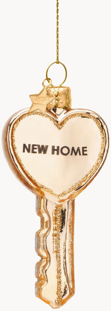 Ručne fúkaná vianočná ozdoba Key New Home