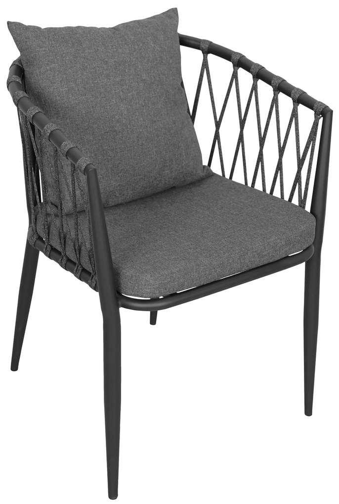 Tmavo sivé záhradné kreslo MADERA