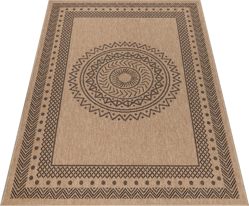 Ayyildiz, Kusový koberec Dhaka 8714 Black, 160x230, hnedá, chodba / predsieň