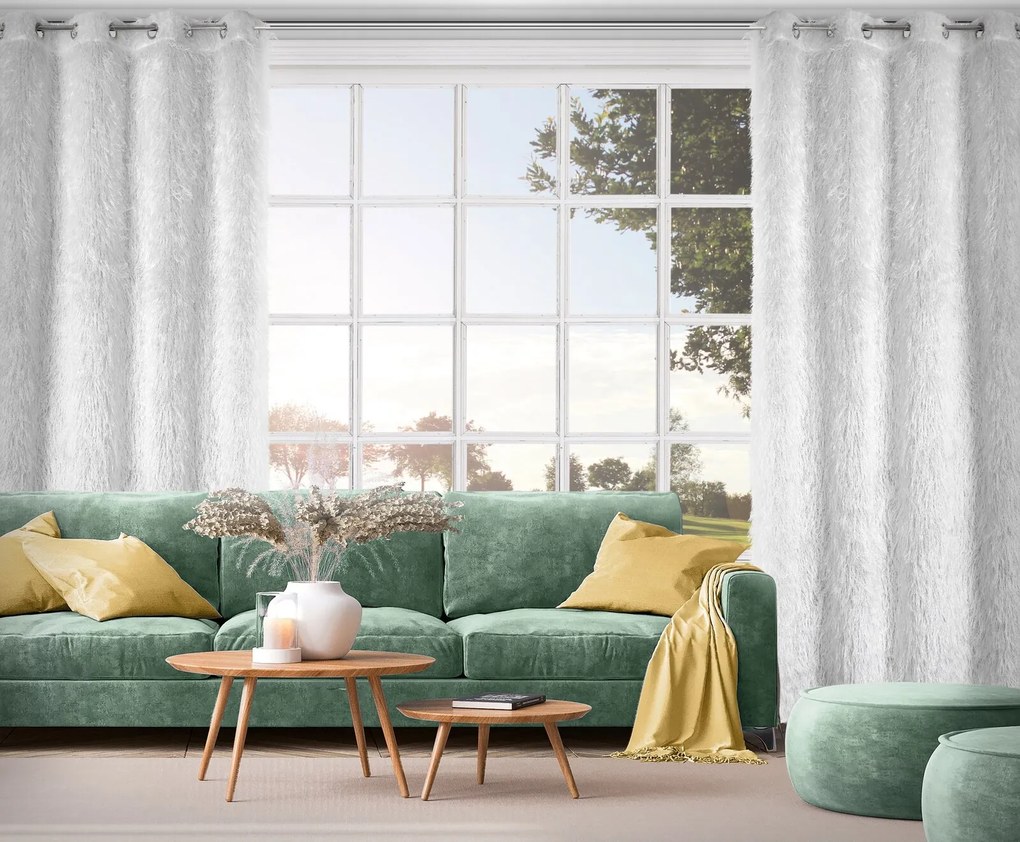 ZÁVES NA KRÚŽKOCH MARGARET 140X250 CM BIELA