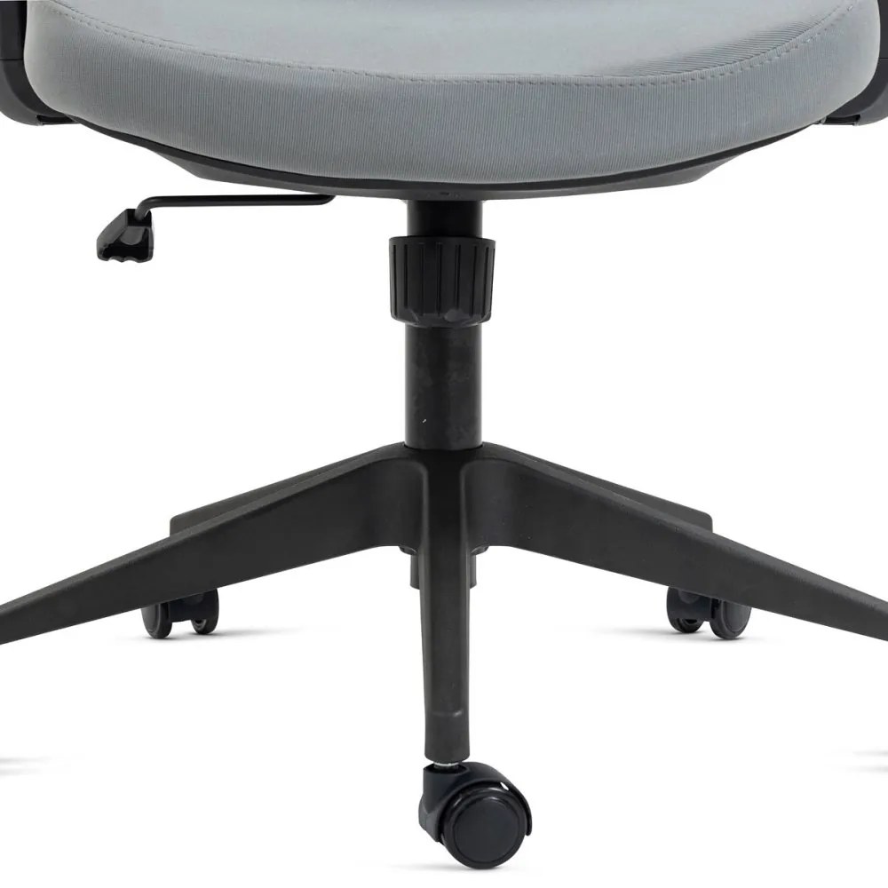 Kancelárska otočná stolička IVORY — sieť / látka, sivá