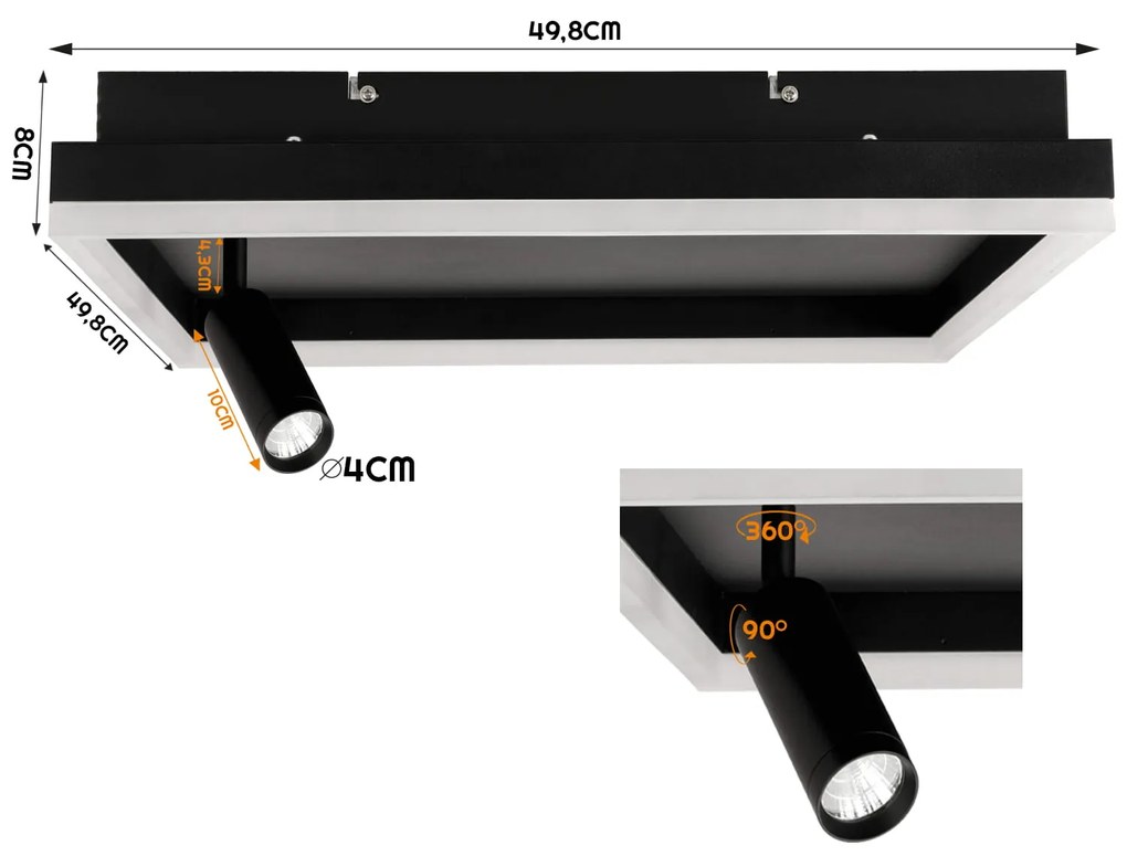 BERGE LED stropné svietidlo NEVADA 56W+5W