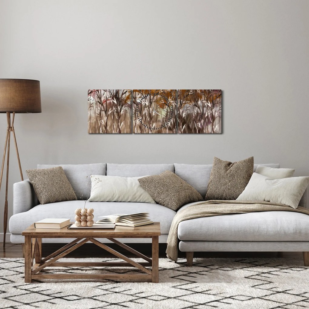 Obraz - Stromy (s hodinami) (90x30 cm)
