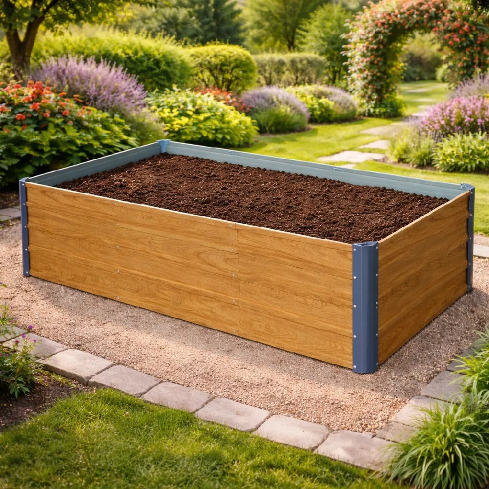 Vyvýšený záhradný záhon BestBerg VZ-1250RW / 1250 l / 240 × 90 × 58 cm / dekor dreva