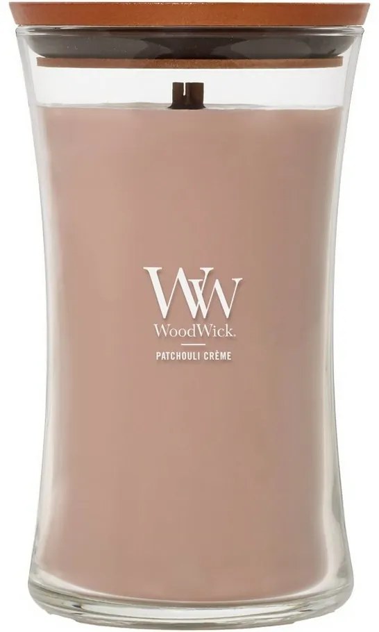 WoodWick vonná sviečka veľká váza Patchouli Creme,609 g