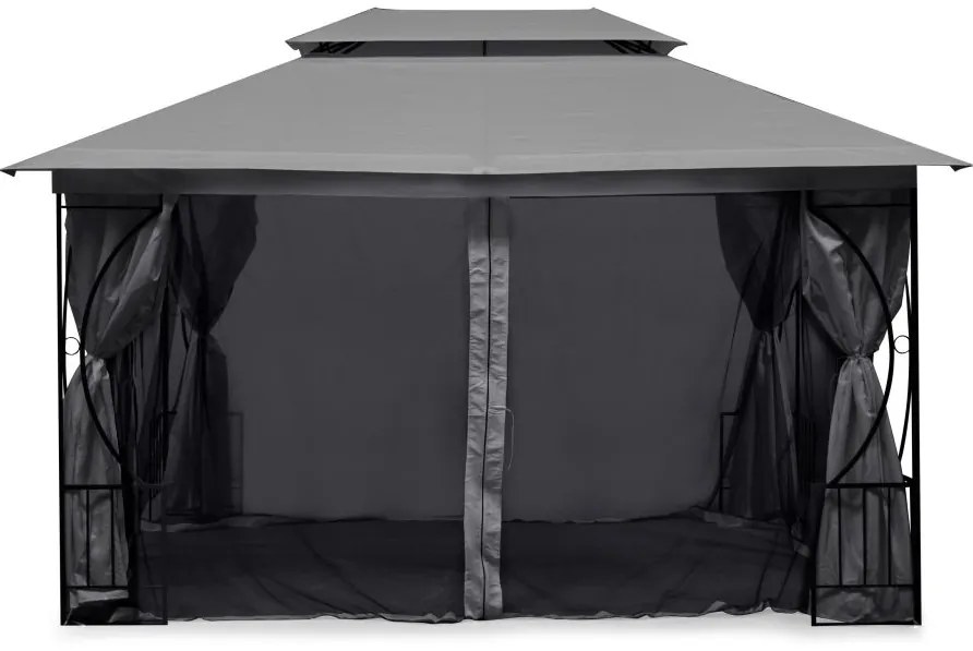 Záhradný stan 3 x 4 m s moskytiérou v sivej farbe
