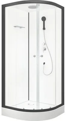 Štvrťkruhový sprchový box Aurlane Black Zen 90x90 cm CAB177N