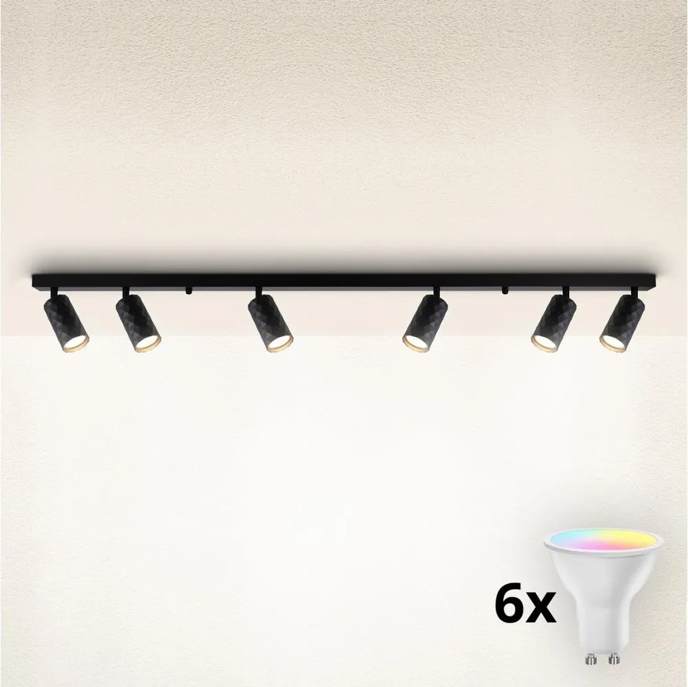 Brilagi - LED RGBW stmievateľné bodové svietidlo SELE DIAMANT 6xGU10/6,5W/230V Wi-Fi čierne