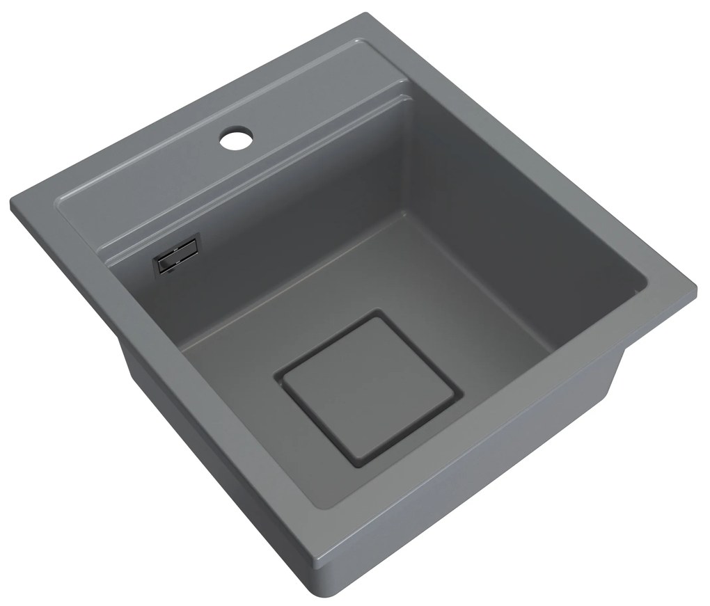 Gamma Quadro 4550, 1-komorový granitový drez 450x495x220 mm, šedá, GMA-ZLE000221