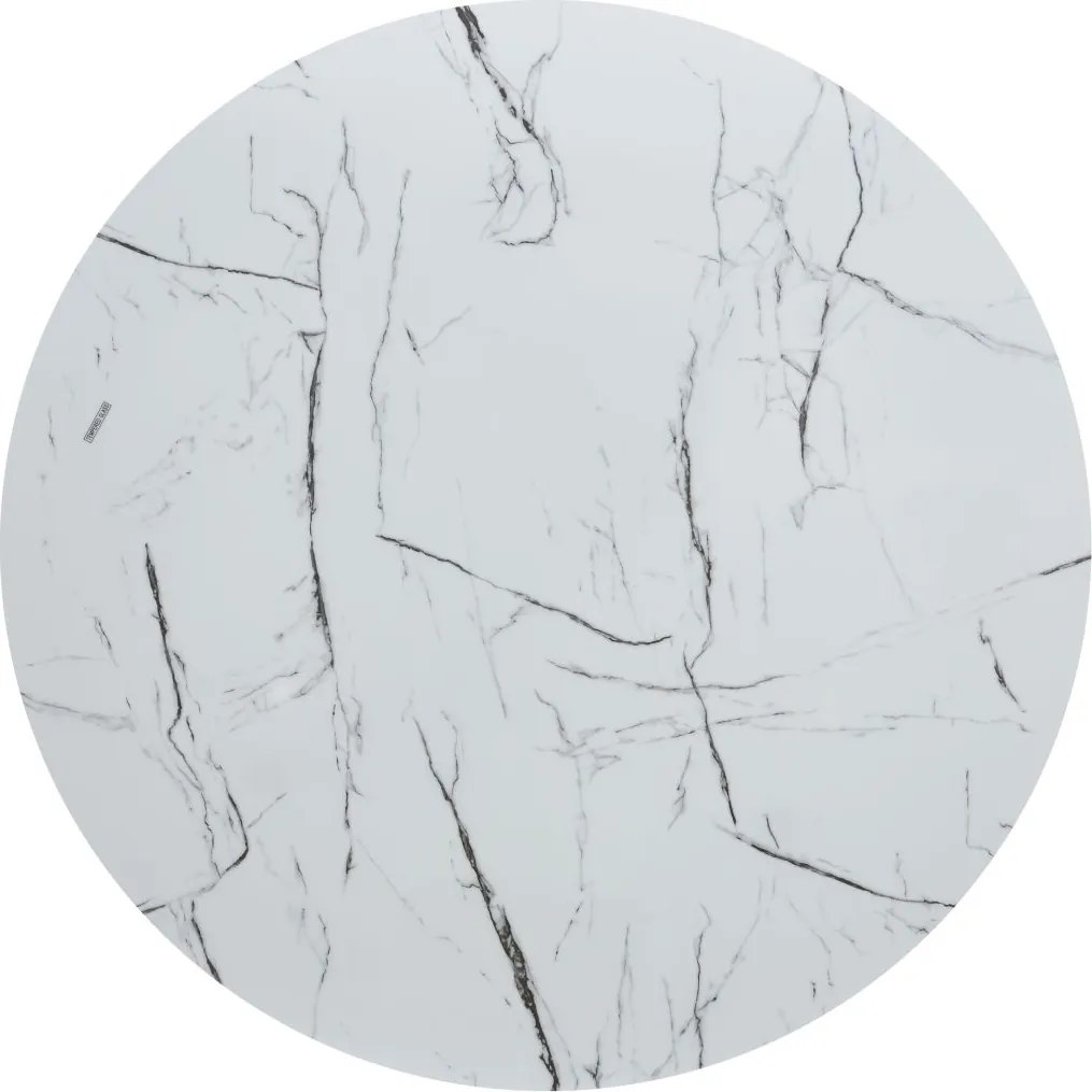 Vintino Jedálenský stôl AURELIO 100 × 100 cm – biely mramor / zlatá