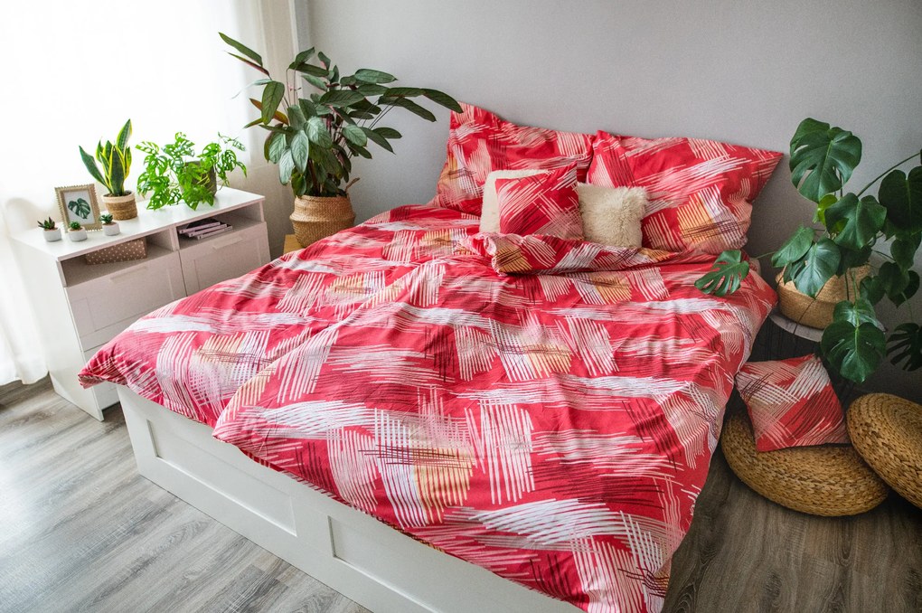 myHOUSE RED RIGHE bavlnené obliečky DeLuxe 140x200cm 3 Set Balenie
