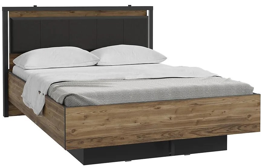 Posteľ Haruki HYTL1142B alpský smrek/čierna