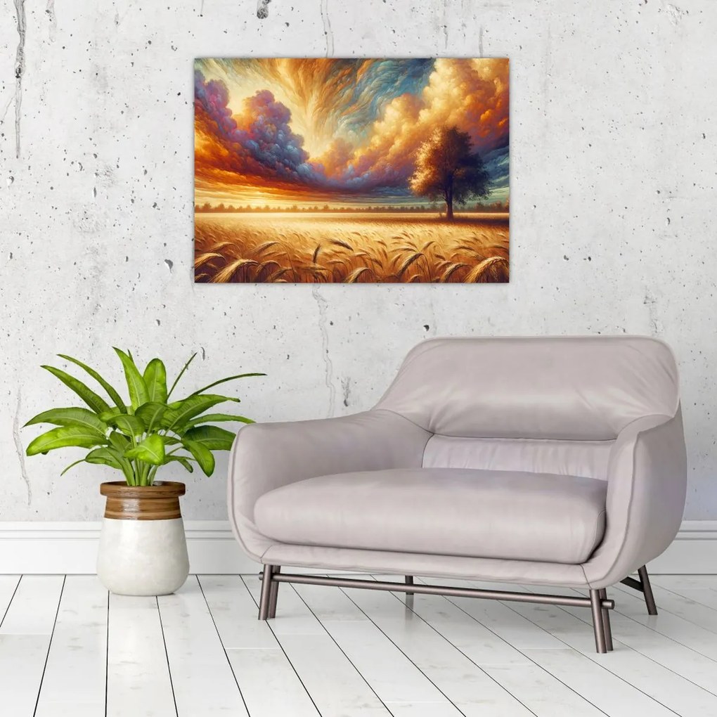 Obraz – Strom na poli (70x50 cm)