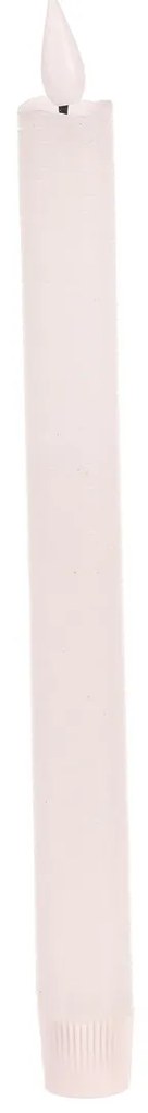 Súprava kónických sviečok s LED osvetlením, biela, 2 ks, parafín, 25 cm