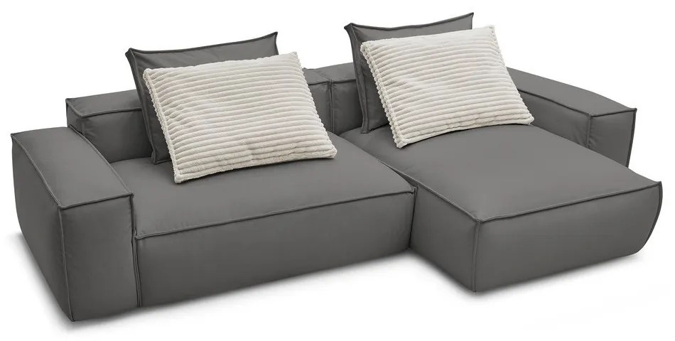 Sivá rohová pohovka z imitácie kože Boheme – Bobochic Paris