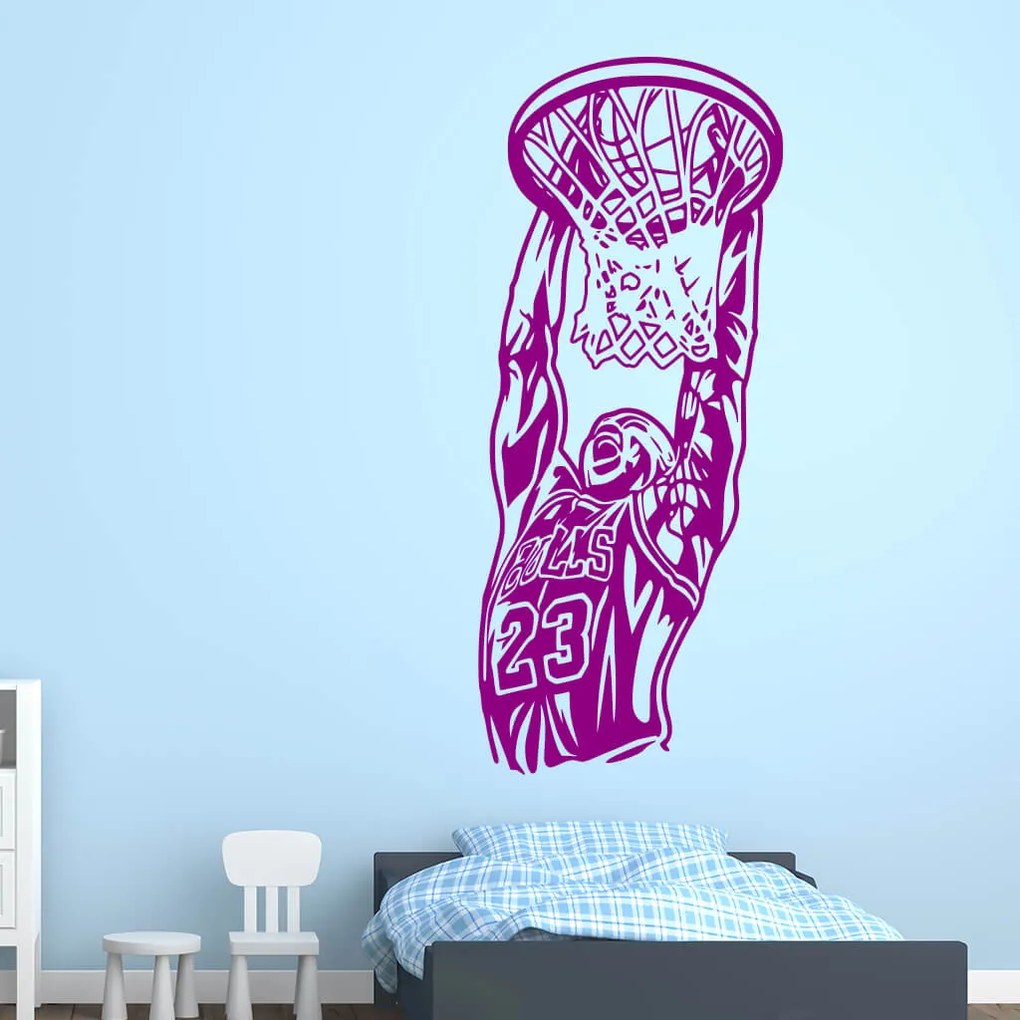 Veselá Stena Samolepka na stenu na stenu Michael Jordan Farba: růžová, Veľkosť: 100 x 42 cm