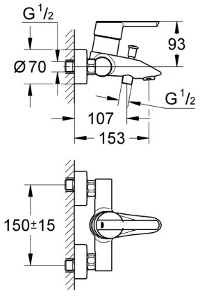 GROHE 32269000 - Vaňová batéria FEEL DN 15 lesklý chróm