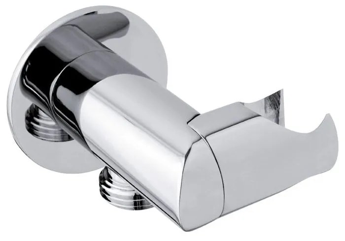 Mosadzný diel na pripojenie sprchy v lesklo striebornej farbe – Sapho