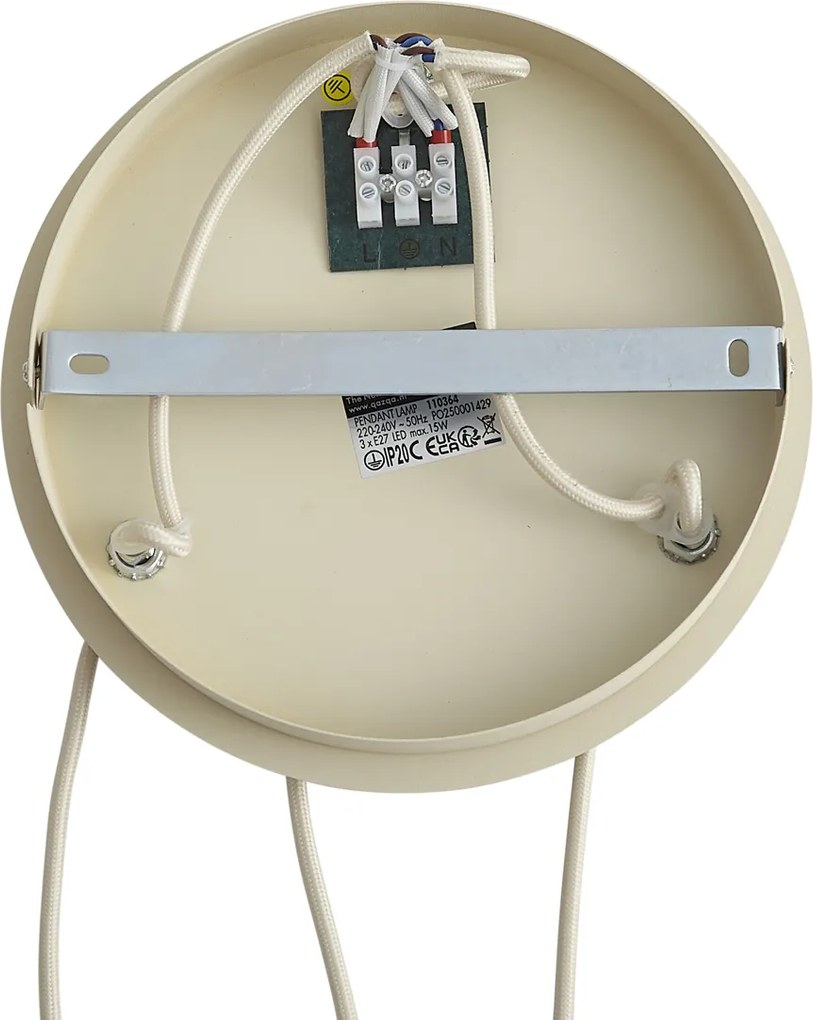 Škandinávske závesné svietidlo béžové s bielym sklom okrúhle 3-svetlá - Wisp