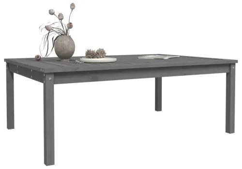 vidaXL Záhradný stolík sivý 121x82,5x45 cm borovicový masív-