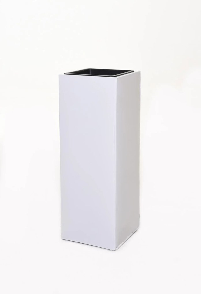 Kvetináč BLOCK pozink, výška 65 cm, biely, vr. vložky