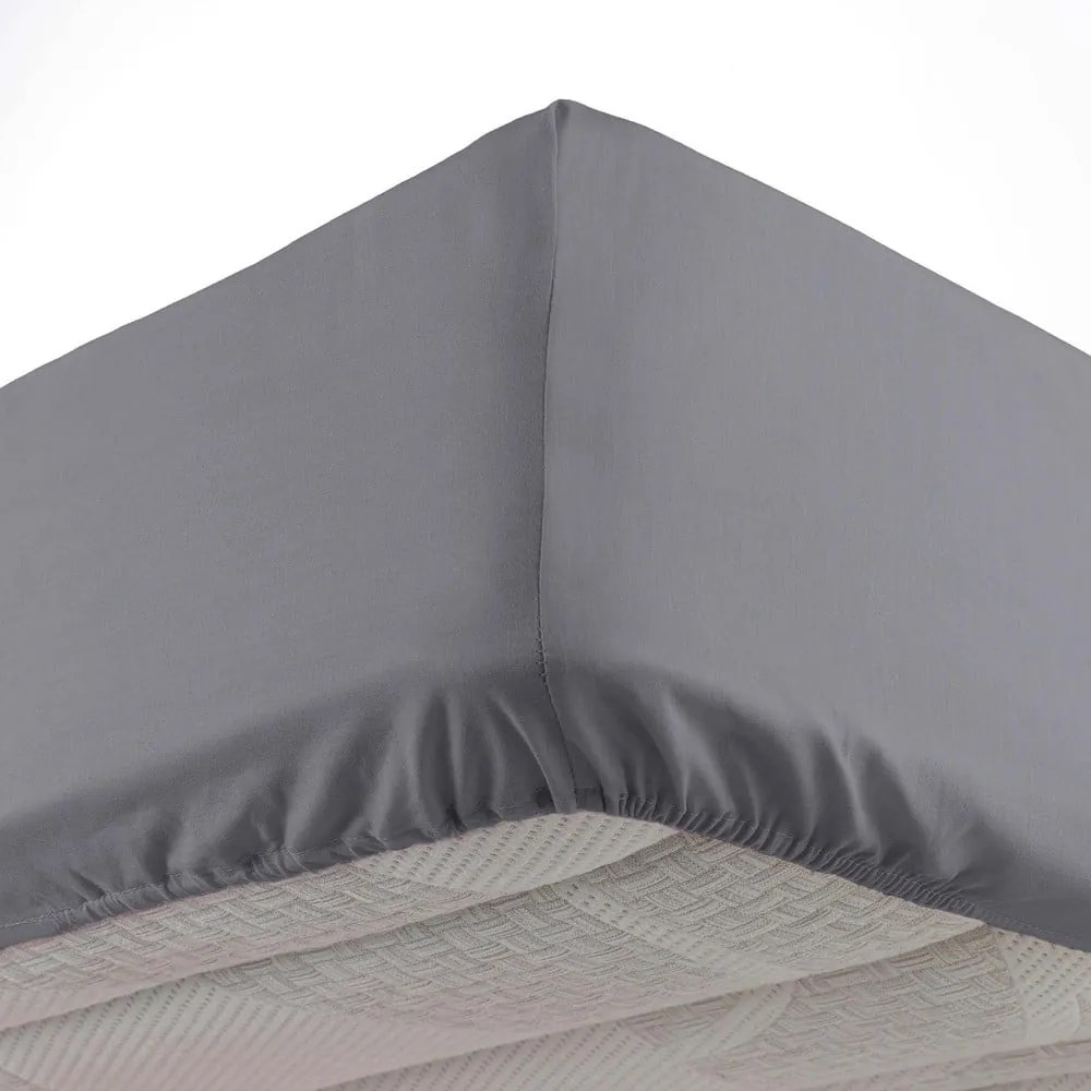 Antracitová napínacia plachta z mikrovlákna 90x190 cm Oscar – douceur d'intérieur