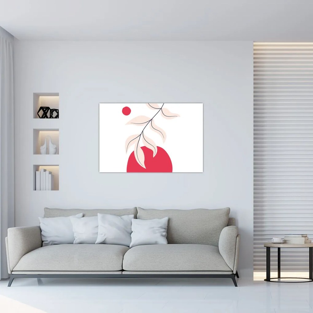 Obraz - Ružová florálna abstrakcia N⁰2 (90x60 cm)