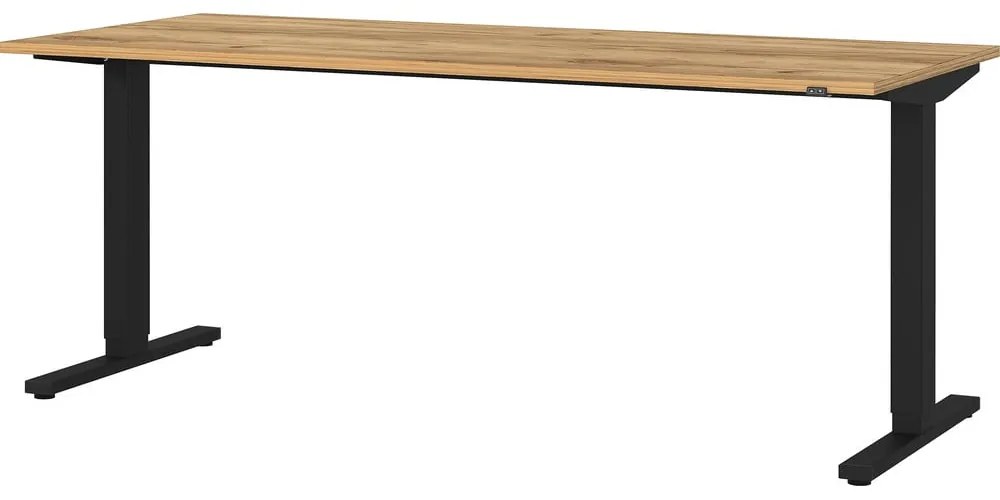 Pracovný stôl s elektricky nastaviteľnou výškou s doskou v dubovom dekore 80x180 cm Lissabon – Germania