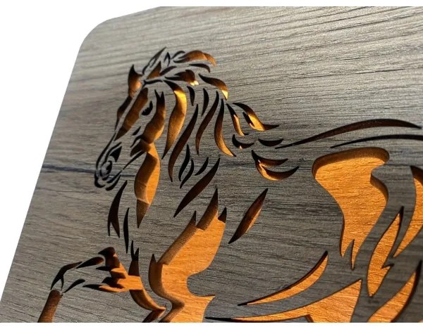 Li-Go 4070/DUB2 - LED Stolná dekorácia LED/12W/230V 19x19 cm dub/kôň