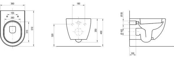 Ravak X01516 - Závesné WC UNI CHROME keramika/biela