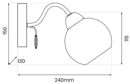 Nástenné bodové svietidlo CONNOR 1xE27/15W/230V lesklý chróm/šedá