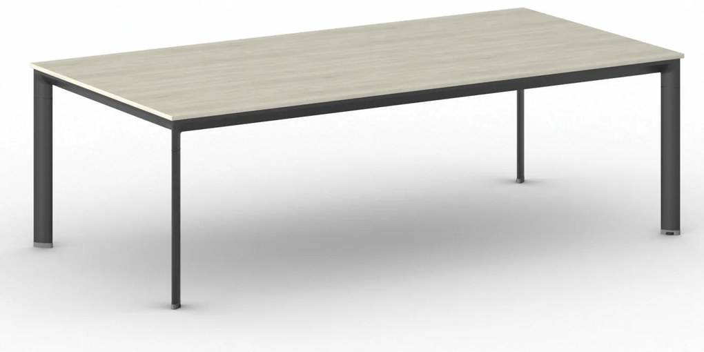 Rokovací kancelársky stôl PRIMO INVITATION, 240x120 cm, čierna podnož, dub prírodný