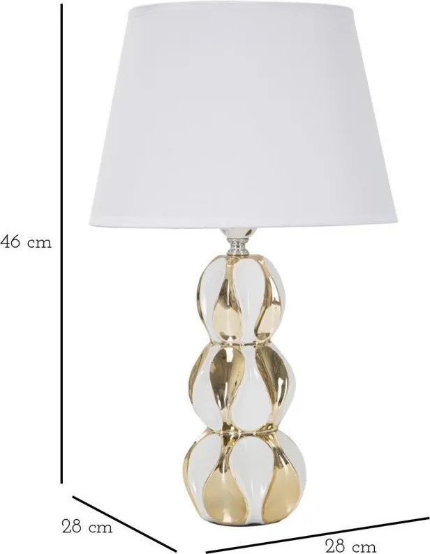 Biela/v zlatej farbe keramická stolová lampa s textilným tienidlom (výška 46 cm) Glam Balls – Mauro Ferretti