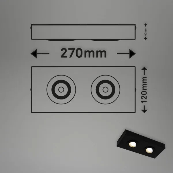 Briloner 3996025 - LED Bodové svietidlo CTS 2xLED/4W/230V 2700/4000K čierna